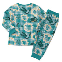 Aloha Hawaii Paniolo Teal Palaka Christmas Pajama Set Coastal Rodeo LT7 - Polynesian Pride
