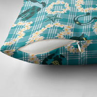 Aloha Hawaii Paniolo Teal Palaka Pillow Cover Coastal Rodeo - Polynesian Pride
