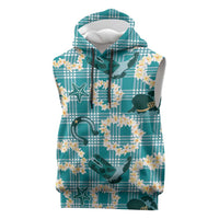 Aloha Hawaii Paniolo Teal Palaka Sleeveless Hoodie Coastal Rodeo LT7 Teal - Polynesian Pride