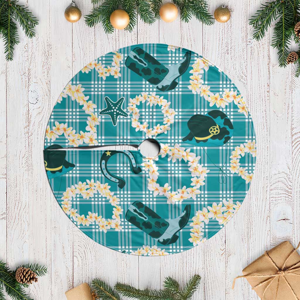 Aloha Hawaii Paniolo Teal Palaka Tree Skirt Coastal Rodeo LT7 Casual Teal - Polynesian Pride