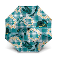 Aloha Hawaii Paniolo Teal Palaka Umbrella Coastal Rodeo - Polynesian Pride