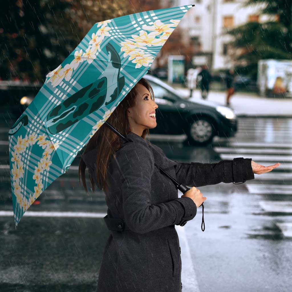 Aloha Hawaii Paniolo Teal Palaka Umbrella Coastal Rodeo - Polynesian Pride