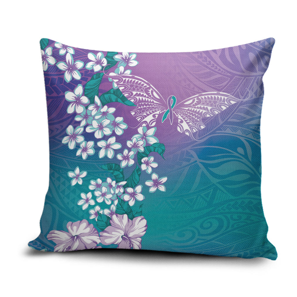 Dreamy Butterfly Polynesian Purple Teal Tribal Art Pillow Cover Floral Vibes LT7 Purple Teal - Polynesian Pride
