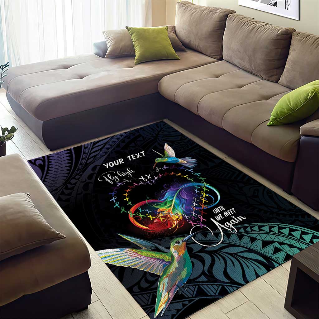 Polynesian Cancers Awareness Area Rug Hummingbird - Fly High Until We Meet Again