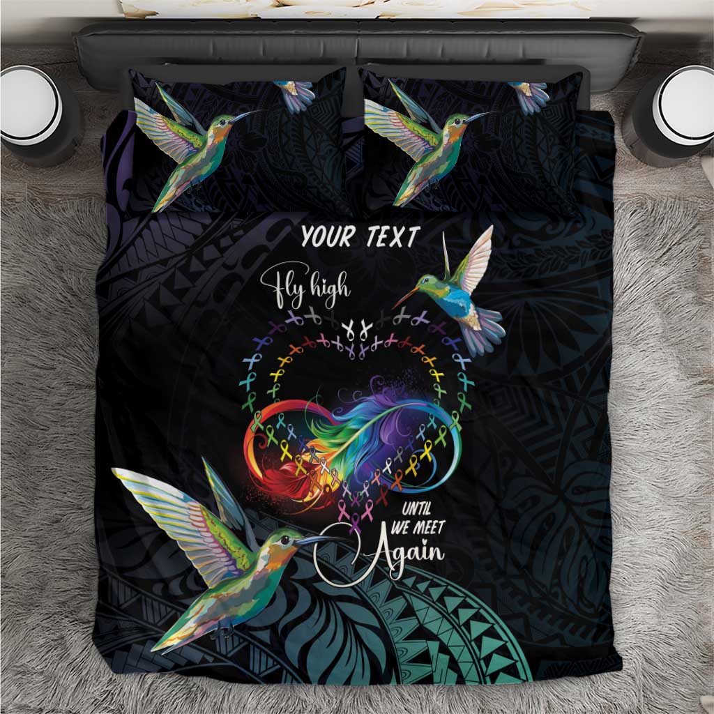 Polynesian Cancers Awareness Bedding Set Hummingbird - Fly High Until We Meet Again