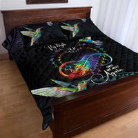Polynesian Cancers Awareness Quilt Bed Set Hummingbird - Fly High Until We Meet Again