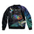 Polynesian Cancers Awareness Sleeve Zip Bomber Jacket Hummingbird - Fly High Until We Meet Again