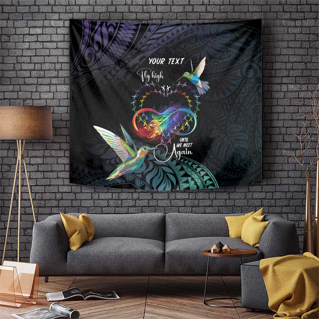 Polynesian Cancers Awareness Tapestry Hummingbird - Fly High Until We Meet Again