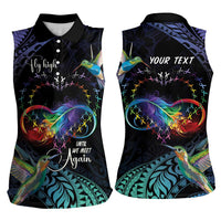 Polynesian Cancers Awareness Women Sleeveless Polo Shirt Hummingbird - Fly High Until We Meet Again