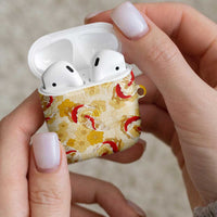 Beige Palaka Hawaii Aloha AirPods Case Koi Pond Mix Ilima Flowers LT7 - Polynesian Pride
