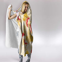 Beige Palaka Hawaii Aloha Hooded Blanket Koi Pond Mix Ilima Flowers LT7 - Polynesian Pride