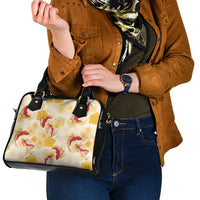 Beige Palaka Hawaii Aloha Shoulder Handbag Koi Pond Mix Ilima Flowers LT7 - Polynesian Pride
