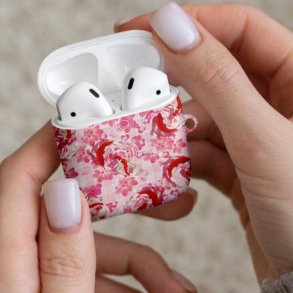 Pink Palaka Hawaii Aloha AirPods Case Koi Pond Mix Sakura LT7 - Polynesian Pride