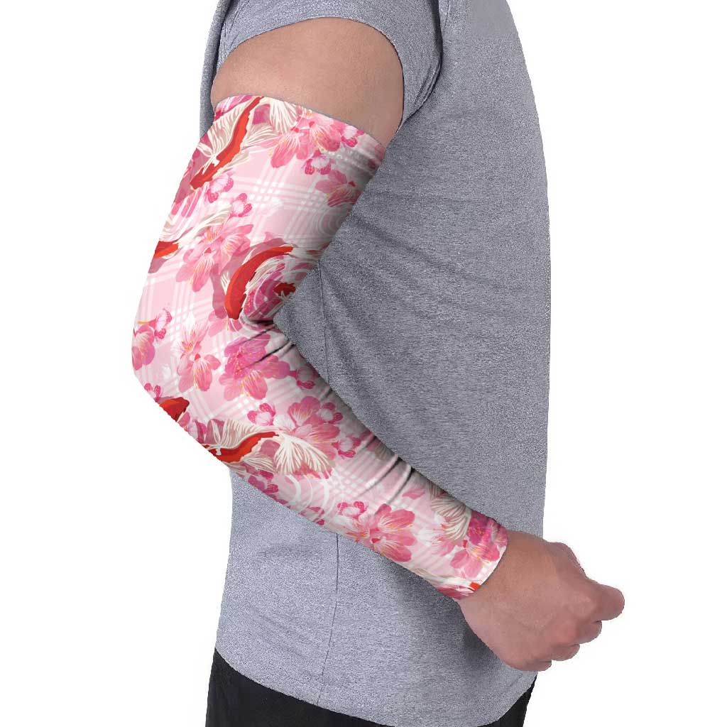 Pink Palaka Hawaii Aloha Arm Sleeves Koi Pond Mix Sakura LT7 - Polynesian Pride