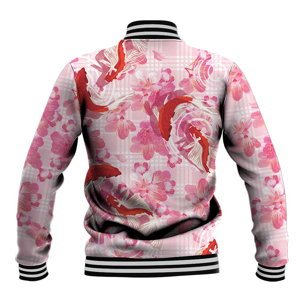 Pink Palaka Hawaii Aloha Baseball Jacket Koi Pond Mix Sakura LT7 - Polynesian Pride
