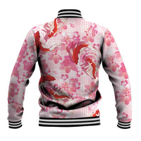 Pink Palaka Hawaii Aloha Baseball Jacket Koi Pond Mix Sakura LT7 - Polynesian Pride