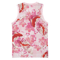 Pink Palaka Hawaii Aloha Basketball Jersey Koi Pond Mix Sakura LT7 - Polynesian Pride