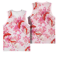Pink Palaka Hawaii Aloha Basketball Jersey Koi Pond Mix Sakura LT7 - Polynesian Pride