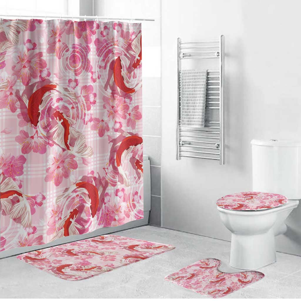 Pink Palaka Hawaii Aloha Bathroom Set Koi Pond Mix Sakura - Polynesian Pride