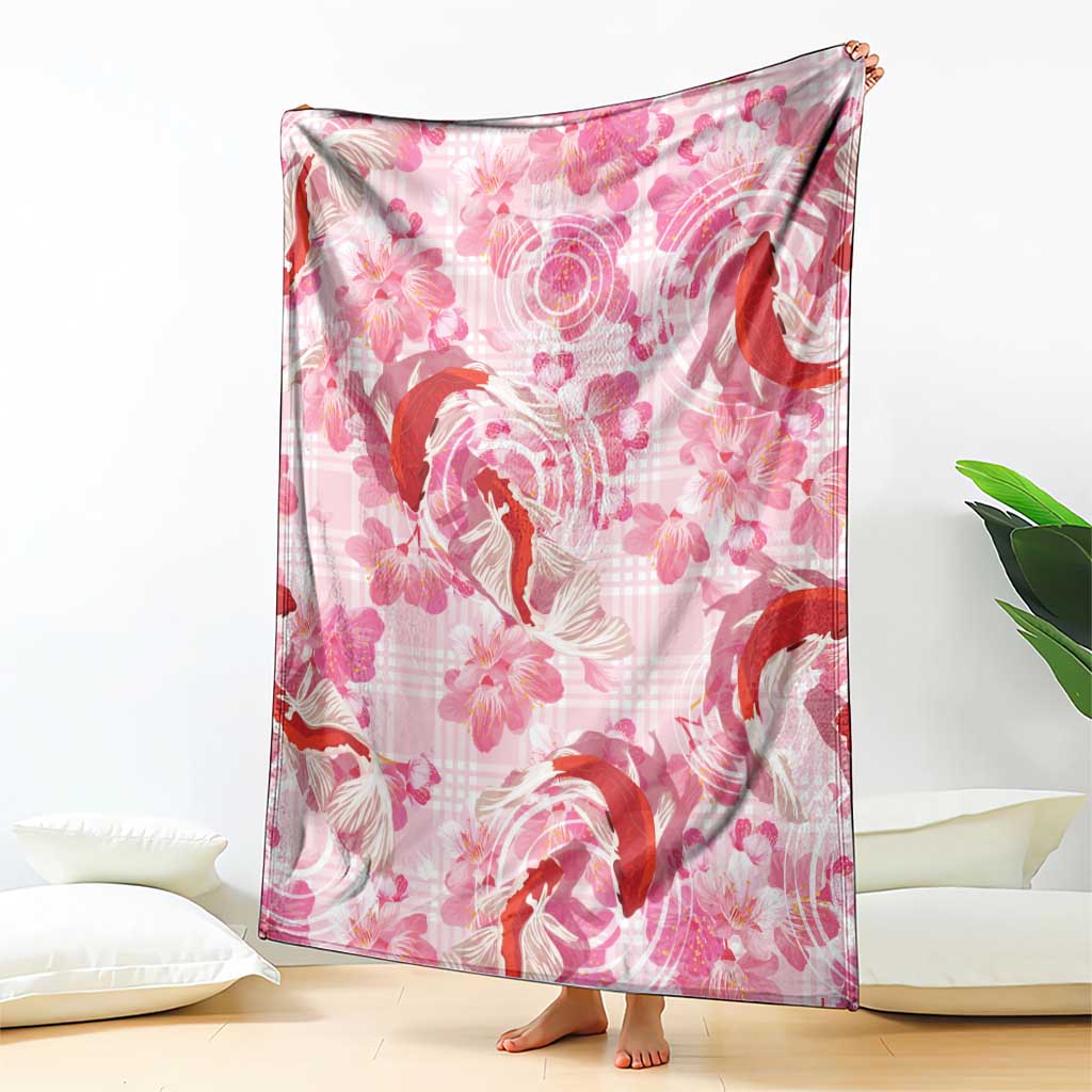 Pink Palaka Hawaii Aloha Blanket Koi Pond Mix Sakura - Polynesian Pride