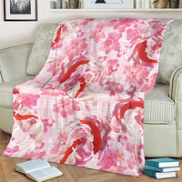 Pink Palaka Hawaii Aloha Blanket Koi Pond Mix Sakura - Polynesian Pride