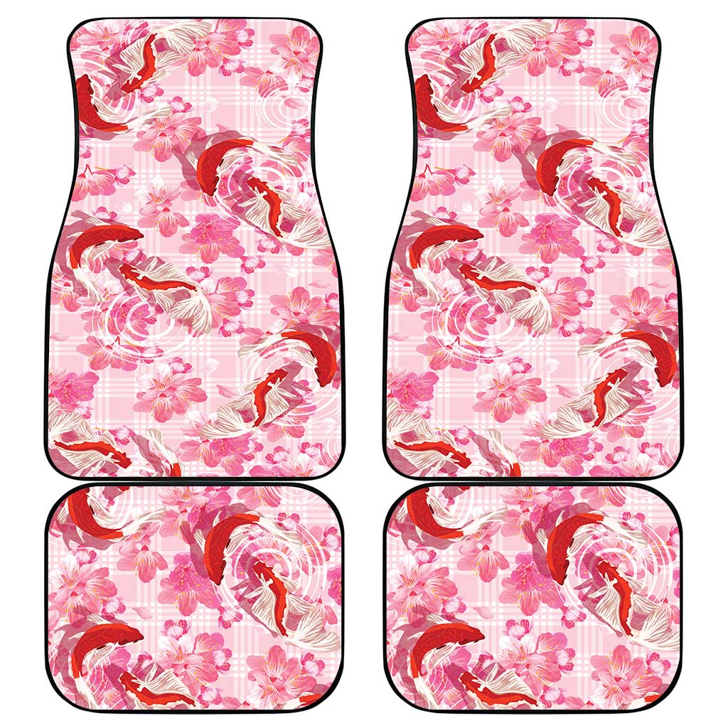 Pink Palaka Hawaii Aloha Car Mats Koi Pond Mix Sakura - Polynesian Pride