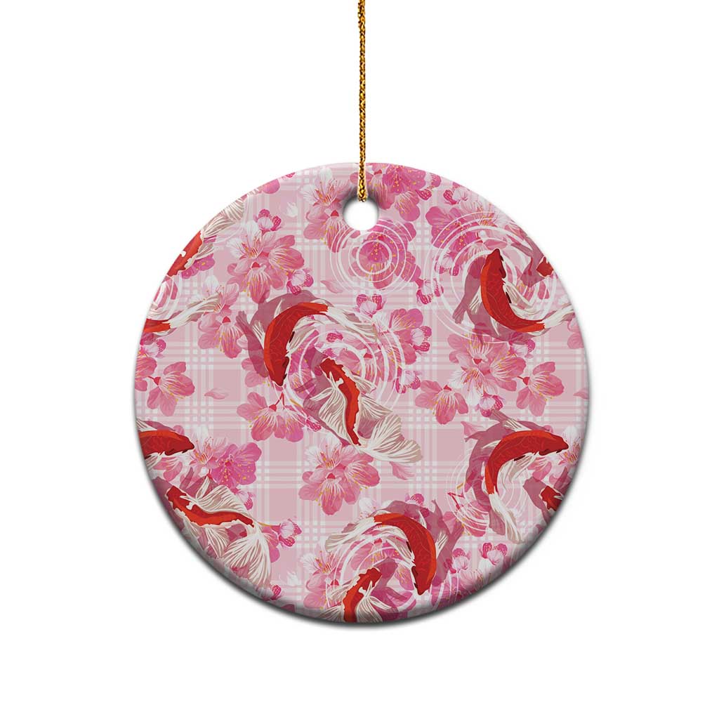 Pink Palaka Hawaii Aloha Ceramic Ornament Koi Pond Mix Sakura - Polynesian Pride
