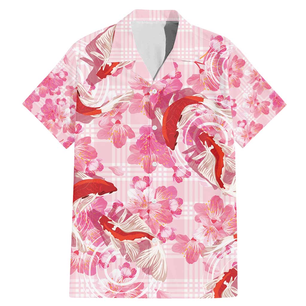 Pink Palaka Hawaii Aloha Family Matching Mermaid Dress and Hawaiian Shirt Koi Pond Mix Sakura - Polynesian Pride