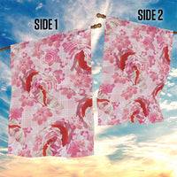 Pink Palaka Hawaii Aloha Garden Flag Koi Pond Mix Sakura - Polynesian Pride