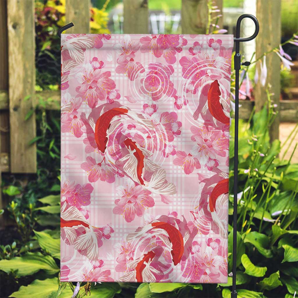 Pink Palaka Hawaii Aloha Garden Flag Koi Pond Mix Sakura - Polynesian Pride
