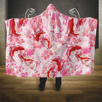 Pink Palaka Hawaii Aloha Hooded Blanket Koi Pond Mix Sakura LT7 - Polynesian Pride