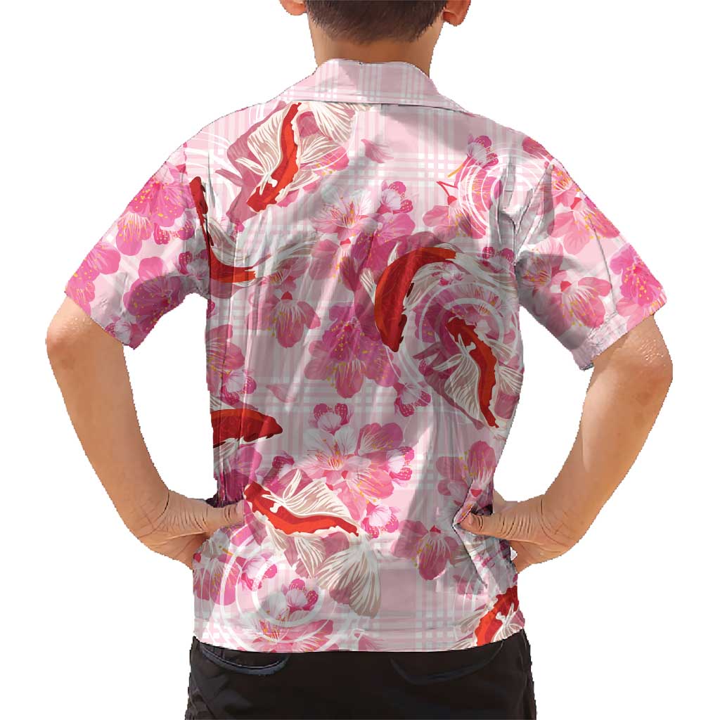 Pink Palaka Hawaii Aloha Kid Hawaiian Shirt Koi Pond Mix Sakura LT7 - Polynesian Pride