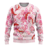 Pink Palaka Hawaii Aloha Ugly Christmas Sweater Koi Pond Mix Sakura - Polynesian Pride
