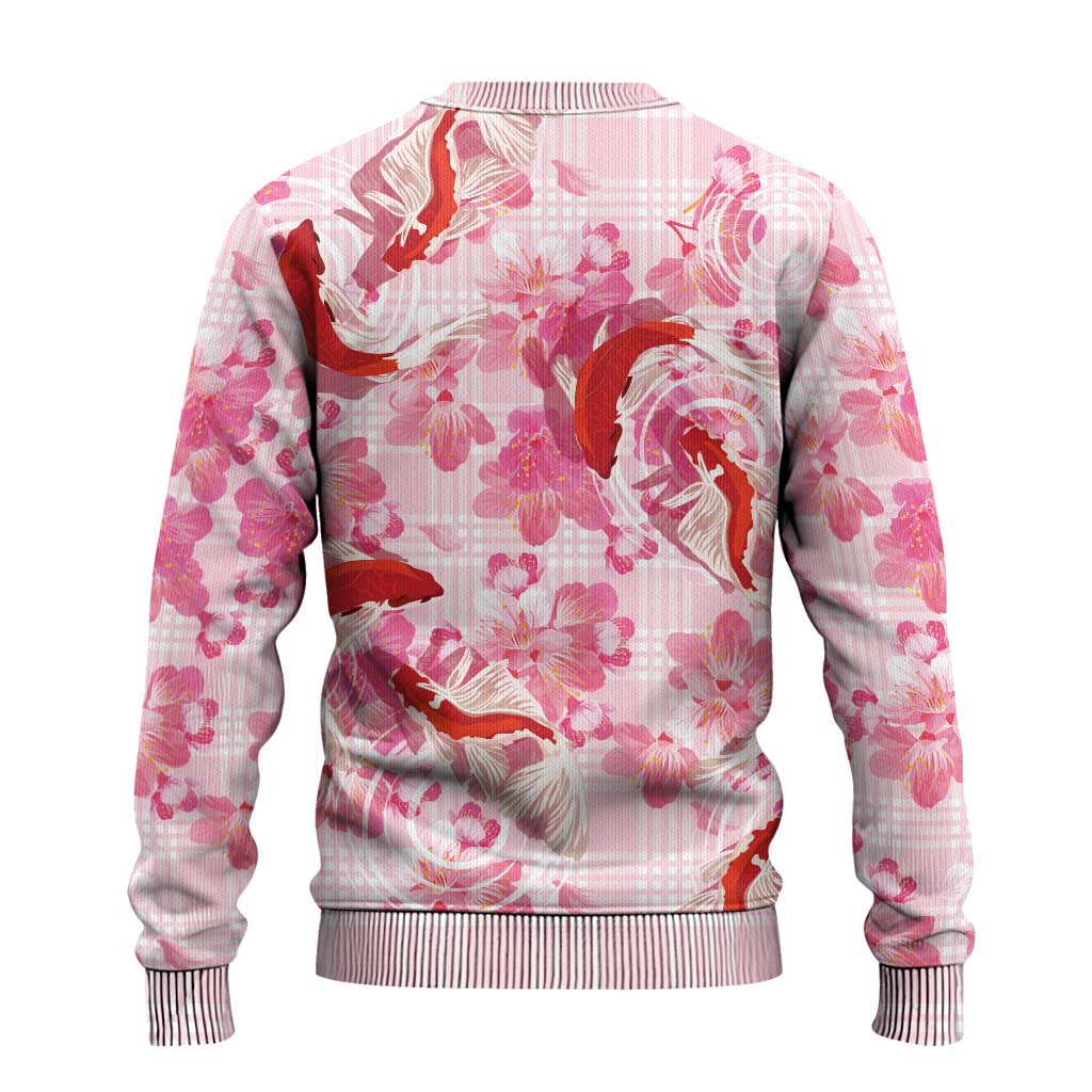 Pink Palaka Hawaii Aloha Ugly Christmas Sweater Koi Pond Mix Sakura - Polynesian Pride