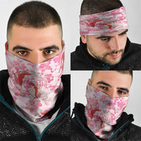 Pink Palaka Hawaii Aloha Neck Gaiter Koi Pond Mix Sakura - Polynesian Pride