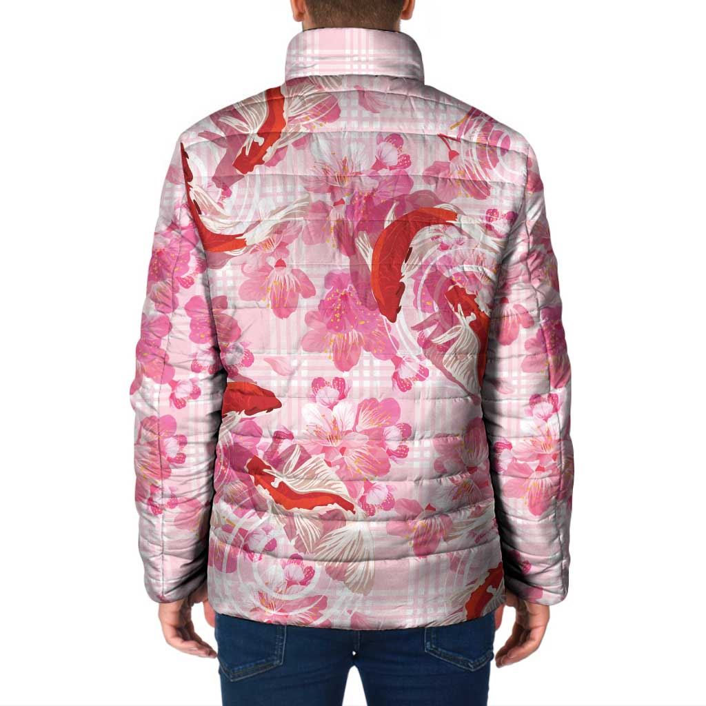 Pink Palaka Hawaii Aloha Padded Jacket Koi Pond Mix Sakura LT7 - Polynesian Pride