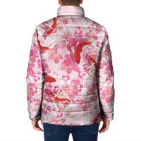 Pink Palaka Hawaii Aloha Padded Jacket Koi Pond Mix Sakura LT7 - Polynesian Pride