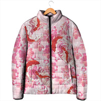 Pink Palaka Hawaii Aloha Padded Jacket Koi Pond Mix Sakura LT7 - Polynesian Pride