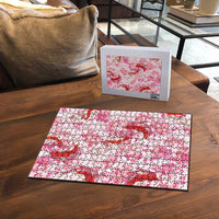 Pink Palaka Hawaii Aloha Puzzle Koi Pond Mix Sakura LT7 - Polynesian Pride