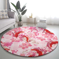 Pink Palaka Hawaii Aloha Round Carpet Koi Pond Mix Sakura - Polynesian Pride