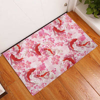 Pink Palaka Hawaii Aloha Rubber Doormat Koi Pond Mix Sakura LT7 - Polynesian Pride