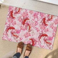 Pink Palaka Hawaii Aloha Rubber Doormat Koi Pond Mix Sakura LT7 - Polynesian Pride