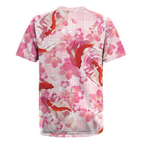 Pink Palaka Hawaii Aloha Rugby Jersey Koi Pond Mix Sakura LT7 - Polynesian Pride