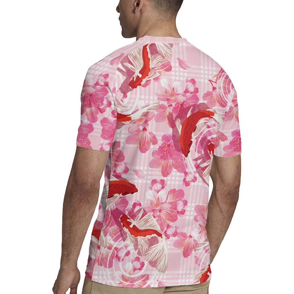 Pink Palaka Hawaii Aloha Rugby Jersey Koi Pond Mix Sakura LT7 - Polynesian Pride