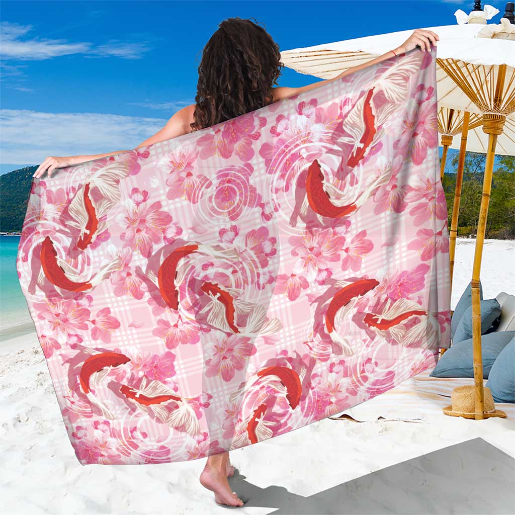 Pink Palaka Hawaii Aloha Sarong Koi Pond Mix Sakura - Polynesian Pride