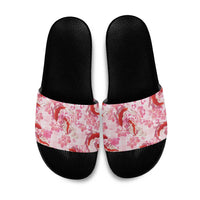 Pink Palaka Hawaii Aloha Slide Sandals Koi Pond Mix Sakura LT7 Pink - Polynesian Pride