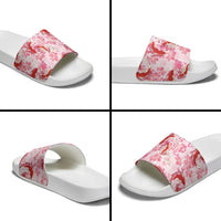 Pink Palaka Hawaii Aloha Slide Sandals Koi Pond Mix Sakura LT7 - Polynesian Pride