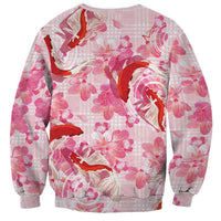 Pink Palaka Hawaii Aloha Sweatshirt Koi Pond Mix Sakura LT7 - Polynesian Pride