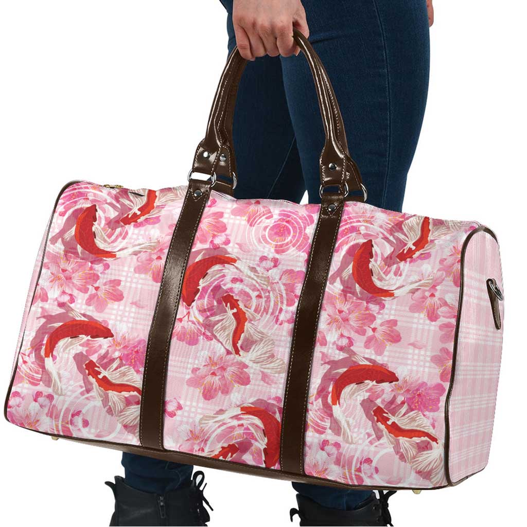 Pink Palaka Hawaii Aloha Travel Bag Koi Pond Mix Sakura LT7 - Polynesian Pride
