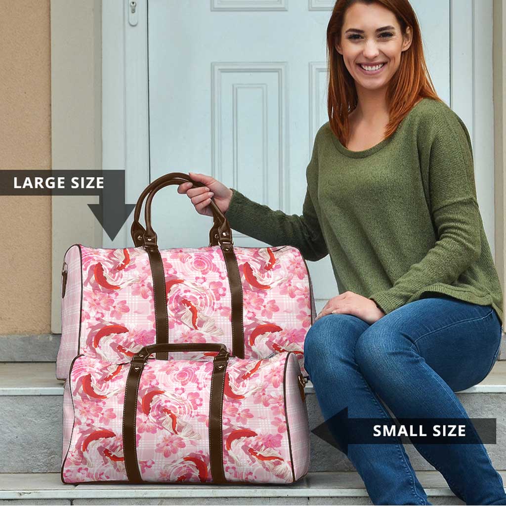 Pink Palaka Hawaii Aloha Travel Bag Koi Pond Mix Sakura LT7 - Polynesian Pride